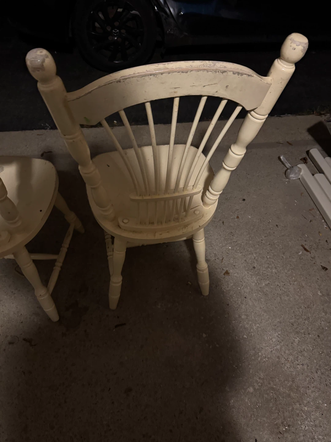 Set of Two Cream Spindle Back Chairs - photo 2