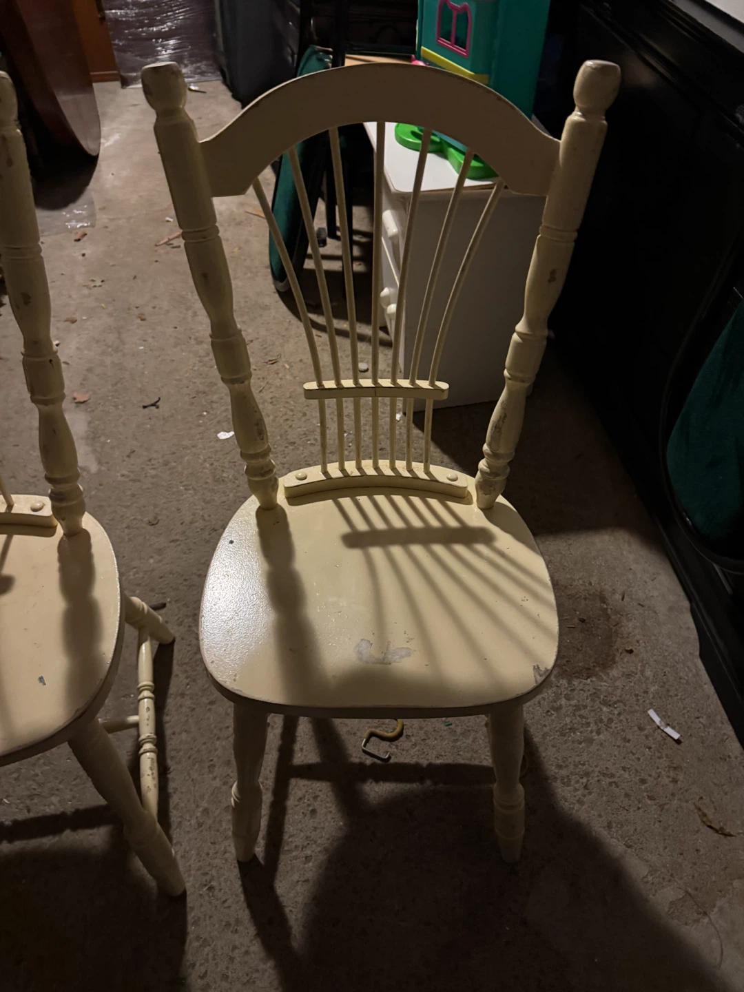 Set of Two Cream Spindle Back Chairs - photo 4