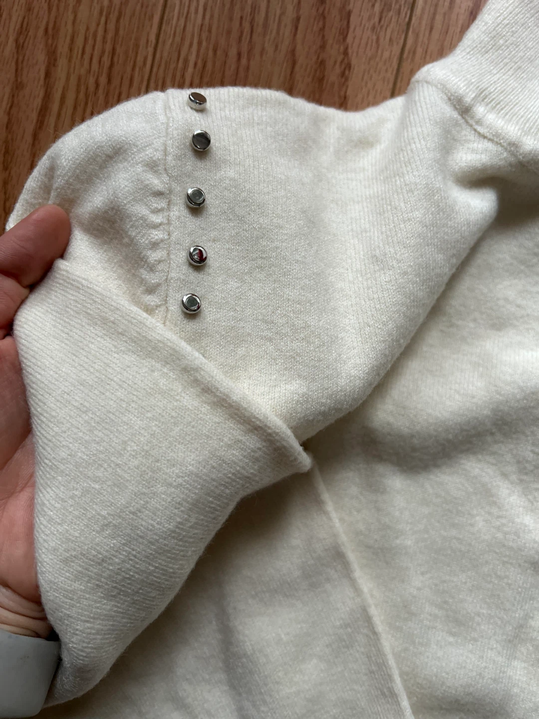 New Cashmere Cream Mock Neck Sweater Size M - photo 2