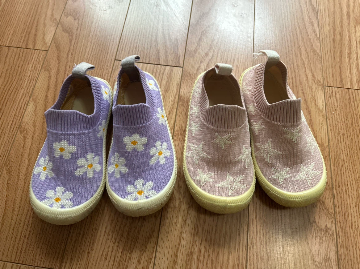Two Pairs of Jan & Jul Kids Knit Shoes Toddler Size 8