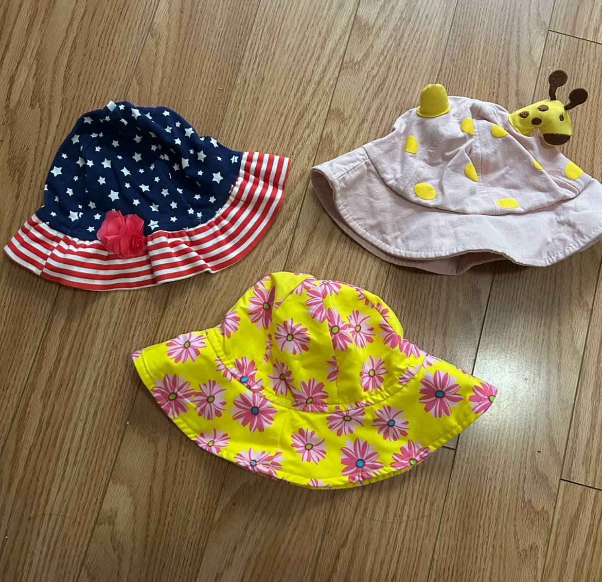 Set of 3 Baby Bucket Hats Size 1-3
