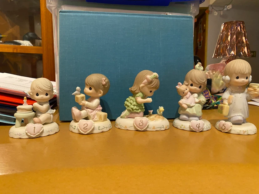 Set of 5 Precious Moments Birthday Figurines