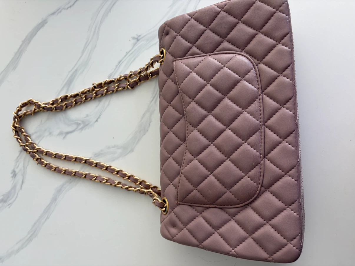 Leather Dusty Rose Quilted Flap Bag - photo 3