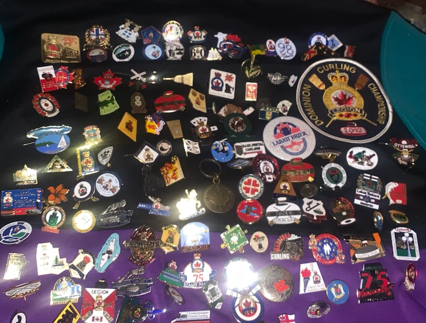 Large Collection of Vintage Canadian Curling and Legion Pins