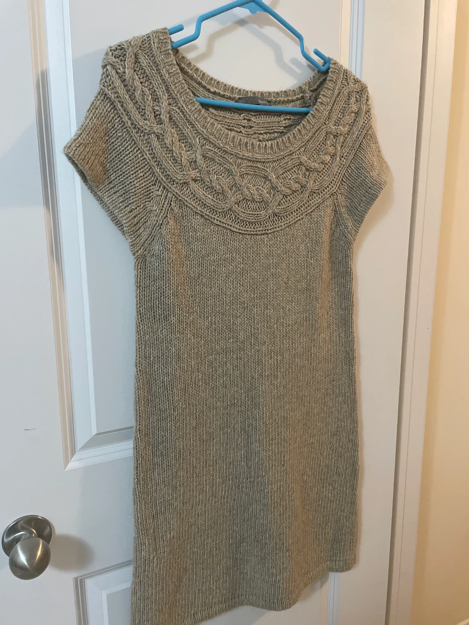 Smartset Cable Knit Sweater Dress - Beige