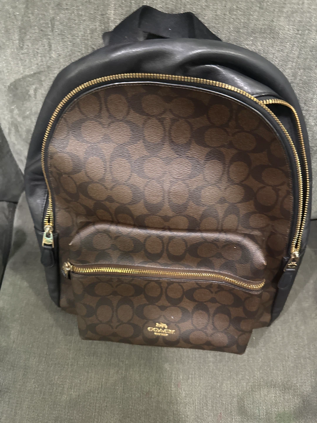 Coach Signature Print Backpack