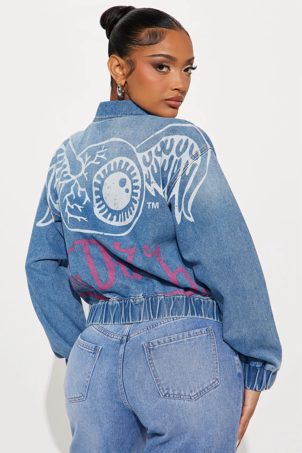 New with tags medium Von Dutch jean bomber jacket - photo 3