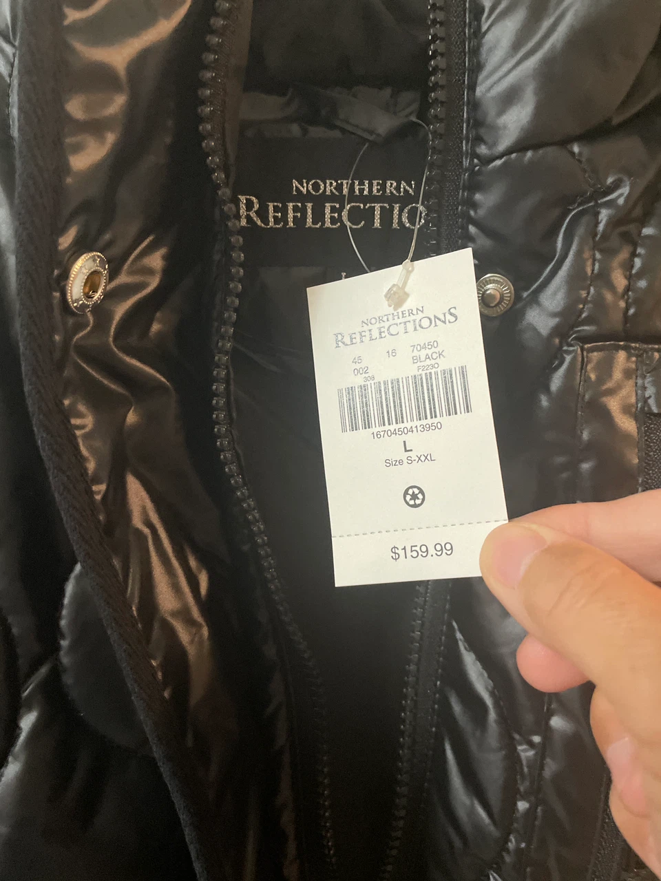 Brand new size L Northern Reflections Black Quilted Jacket - photo 2