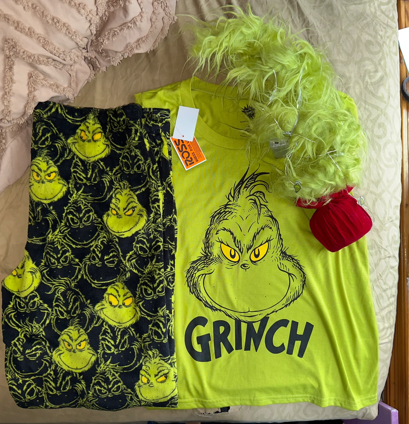 The Grinch Pajama Set with grinch tree