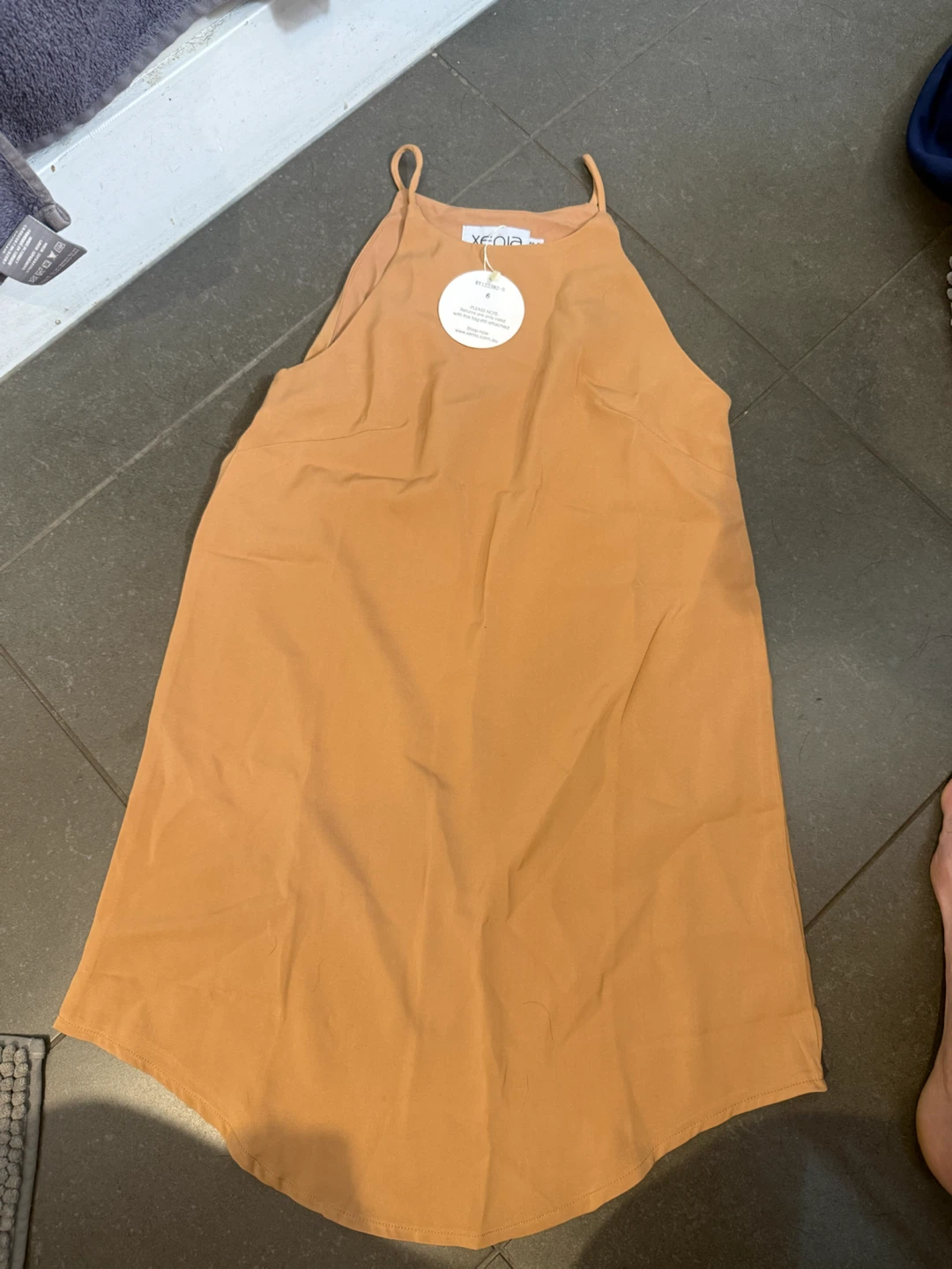 Xenia Camel Sleeveless Dress Size 6