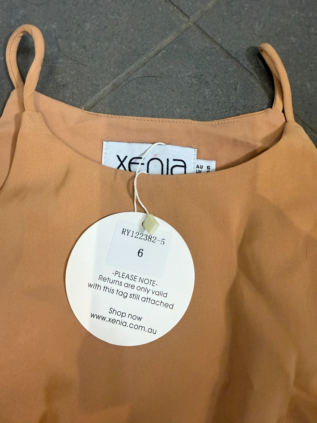 Xenia Camel Sleeveless Dress Size 6 - photo 2