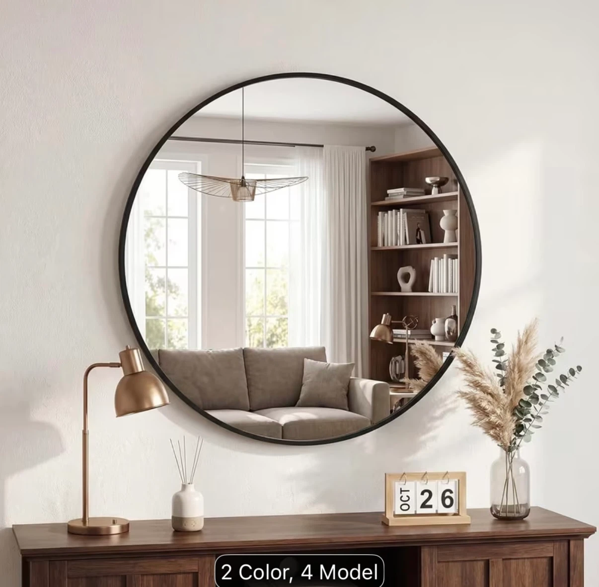 Brand new 24-inch Round Black Wall Mirror