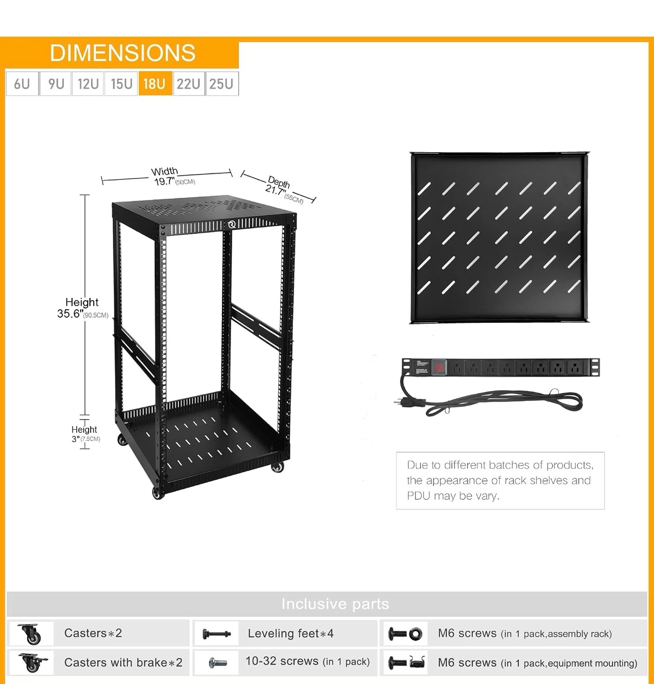 RIVECO 18U Open Frame Network Server Rack - photo 3