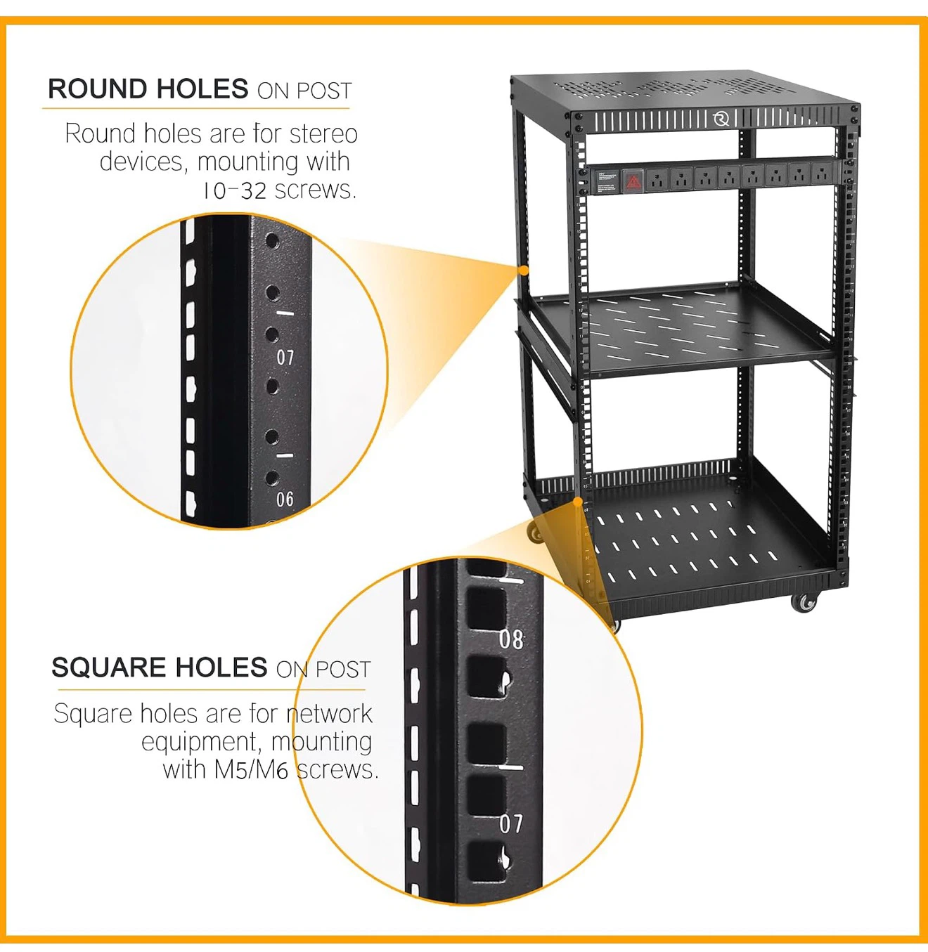 RIVECO 18U Open Frame Network Server Rack - photo 4