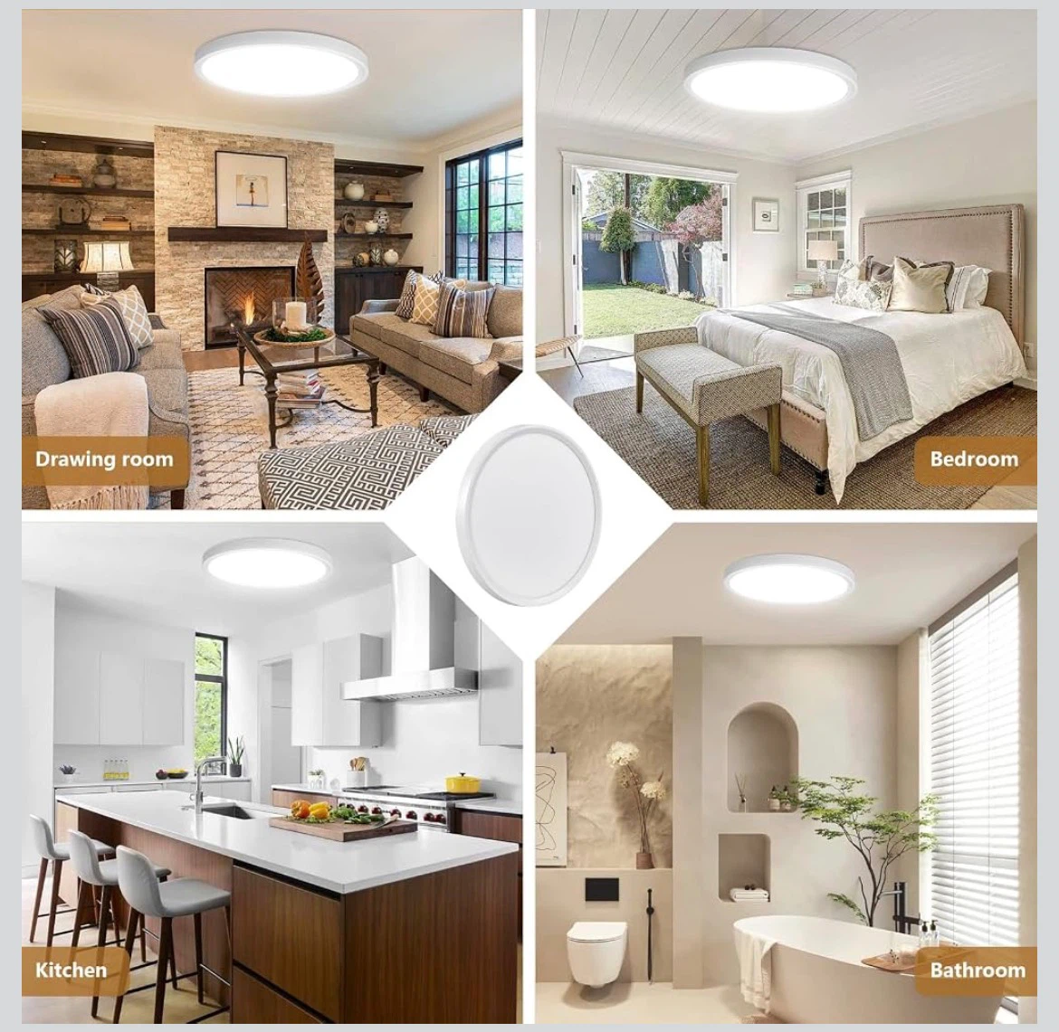 2PK  20-inch LED Flush Mount Ceiling Lights - 2 Pack