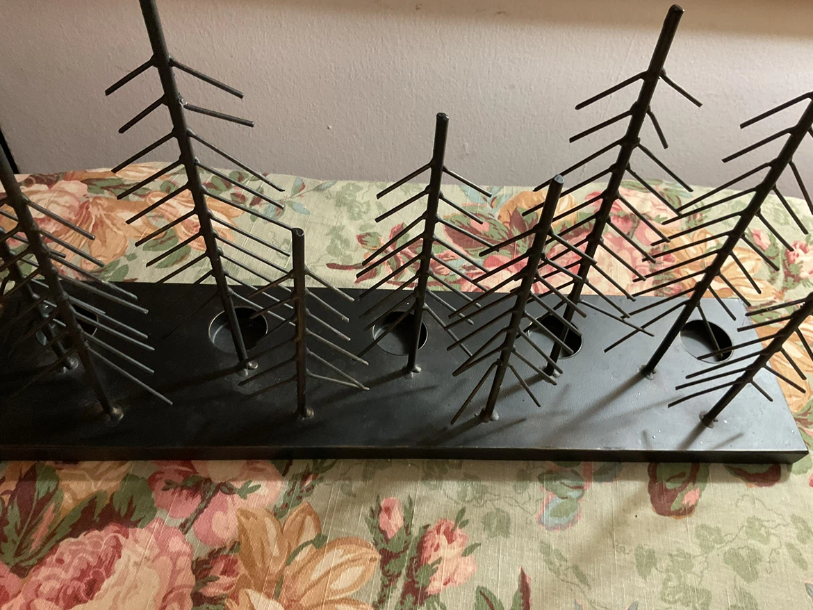 Black Metal Tree Candle Holder