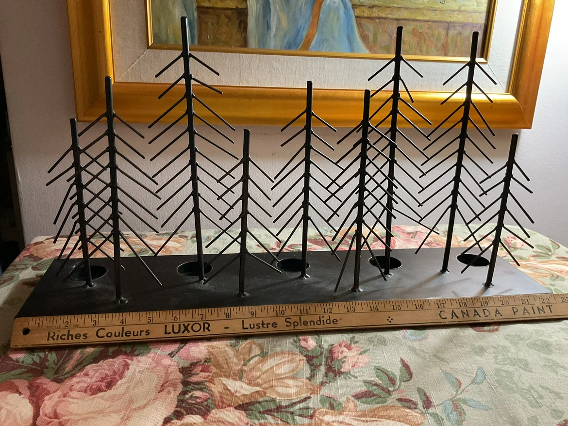 Black Metal Tree Candle Holder - photo 3