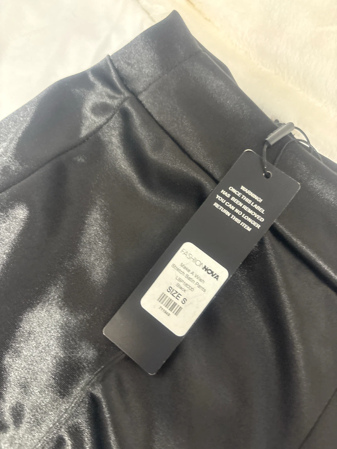 Fashion Nova Make A Wish Stretch Satin Pants - Black - photo 2