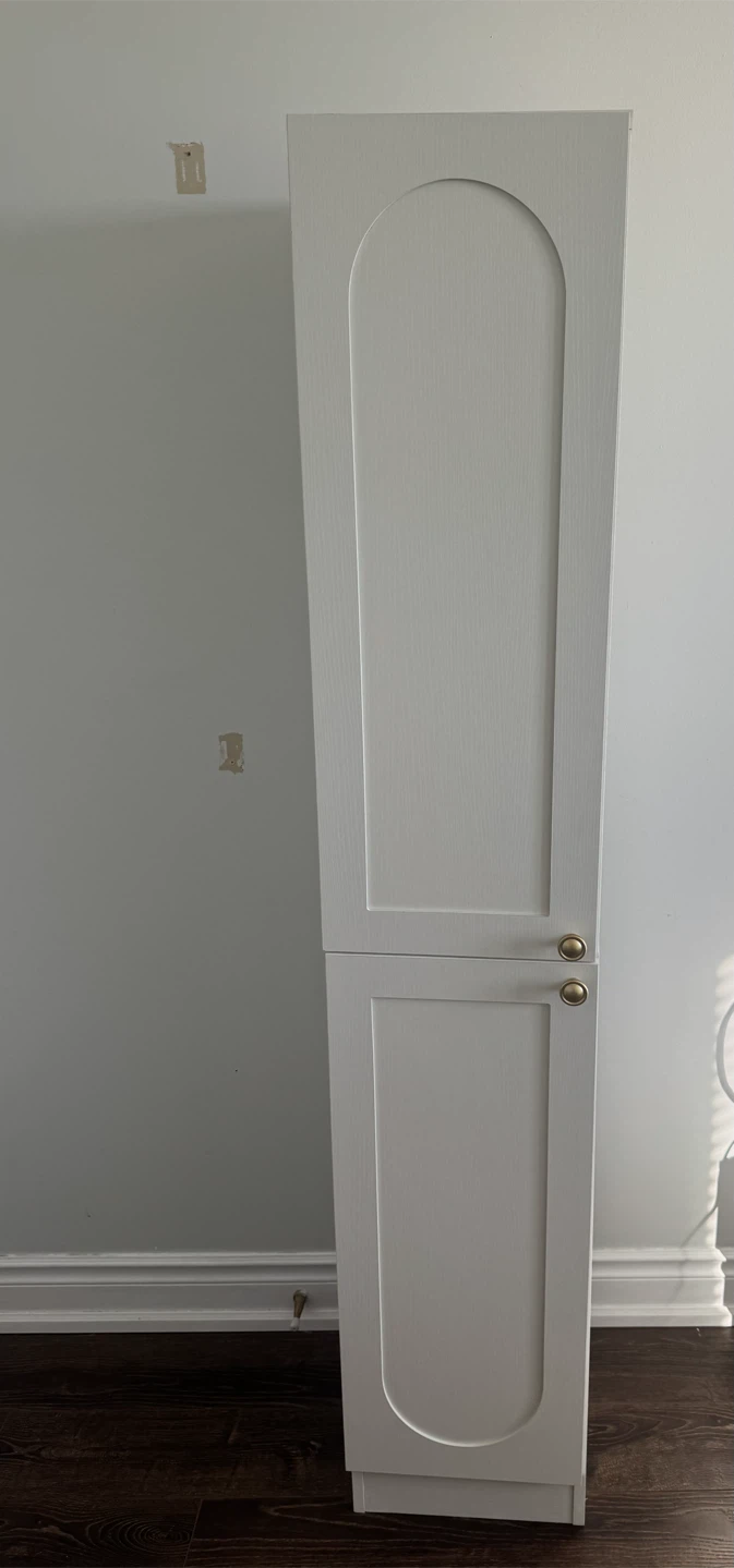 White tall storage cabinet