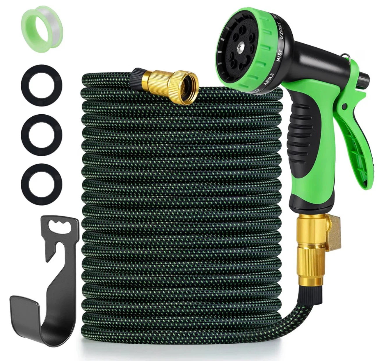 Garden Hose with 10-Pattern Spray Nozzle