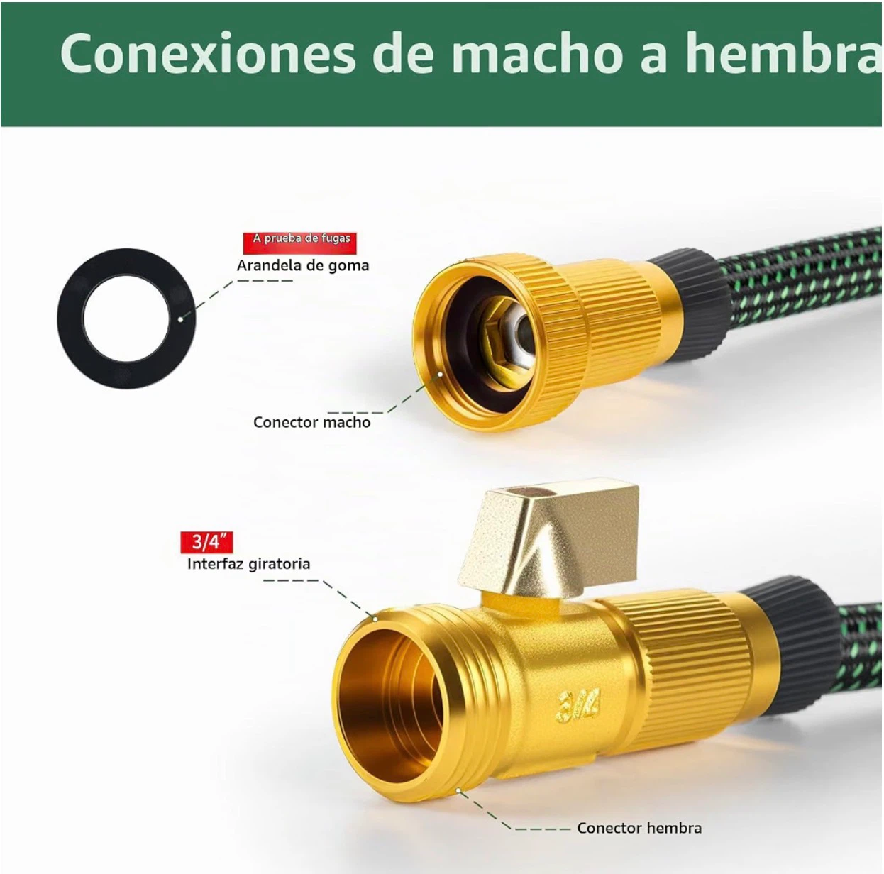 Garden Hose with 10-Pattern Spray Nozzle - photo 3