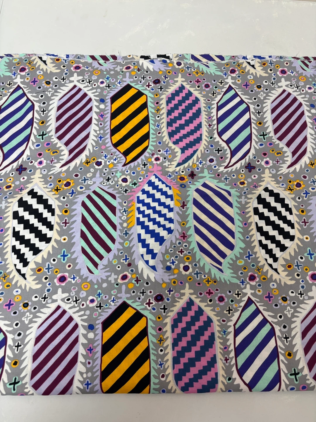 Cotton Fabric with Multicoloured Stripe Pattern