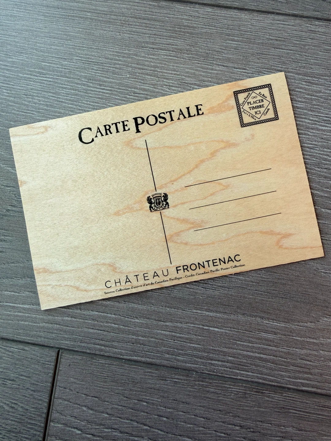 Chateau Frontenac Wooden Postcard - photo 2