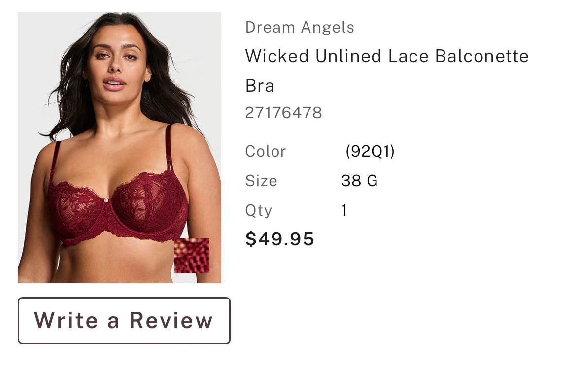 Victoria's Secret Dream Angels Wicked Unlined Bra 38G