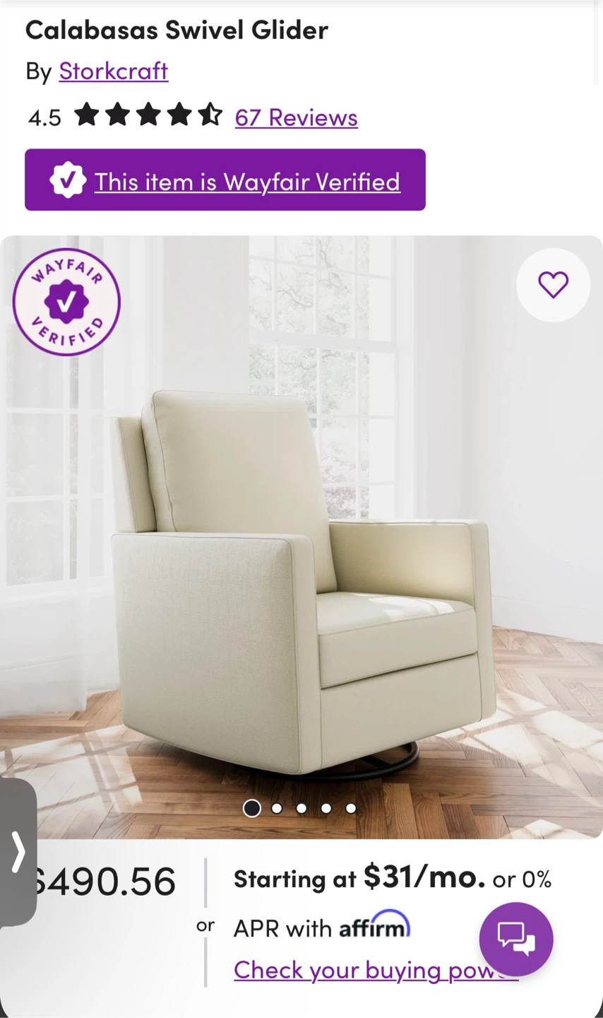 Storkcraft Calabasas Swivel Glider - photo 2