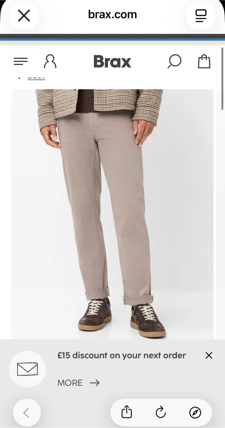 Brax Cooper Fancy Regular Fit Pants Light Gray 34/32