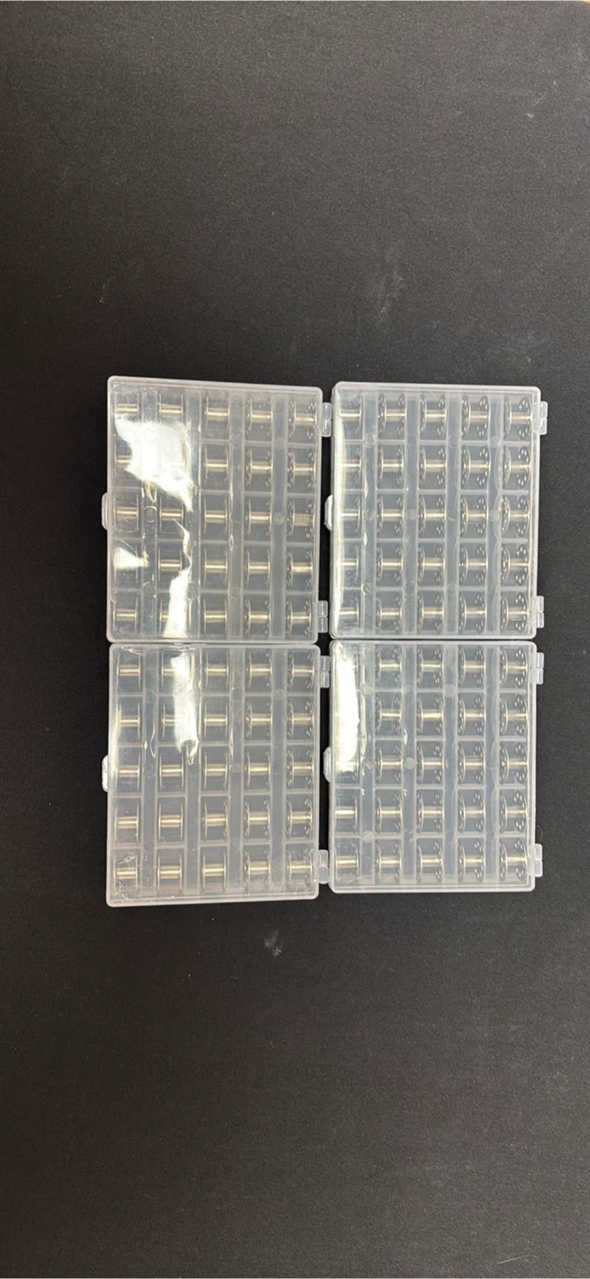 Metal Sewing Machine Bobbins with Storage Cases