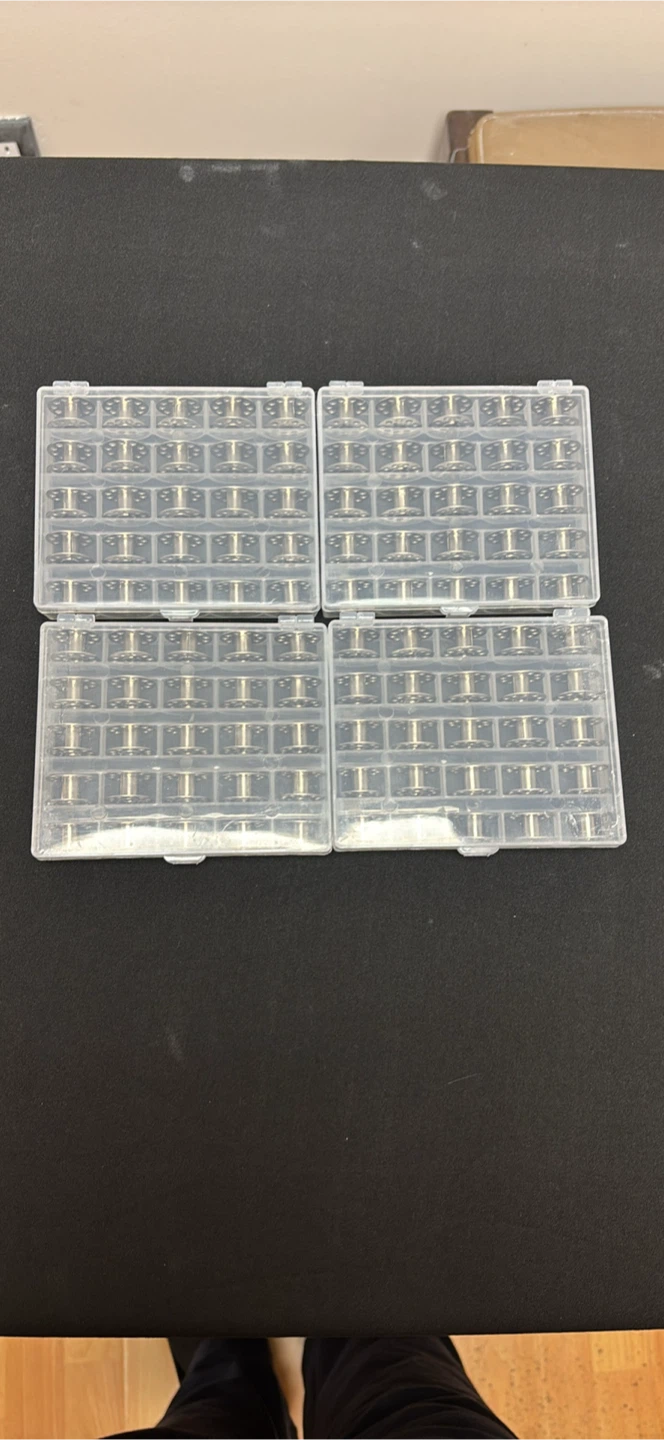 Metal Sewing Machine Bobbins with Storage Cases - photo 2