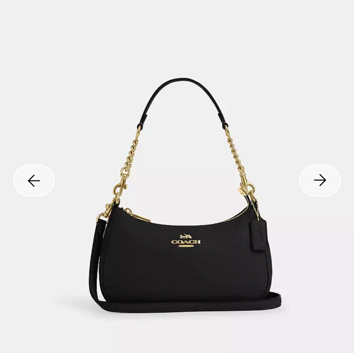 Coach Teri Shoulder Bag Black Pebbled Leather