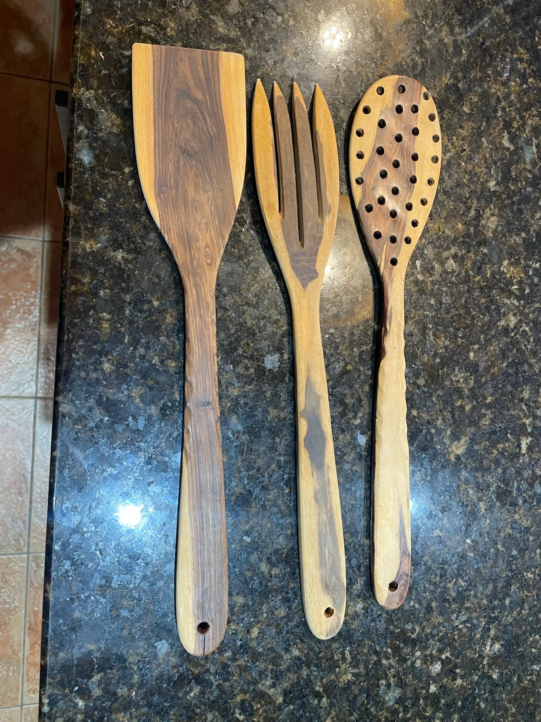 Set of 3 Wooden Kitchen Utensils