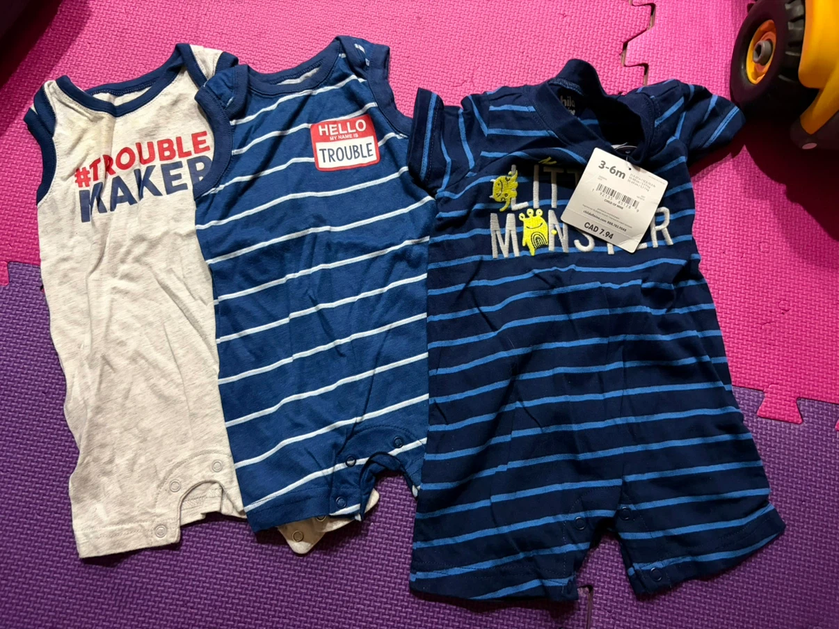 Child of Mine Baby Rompers 3 Pack