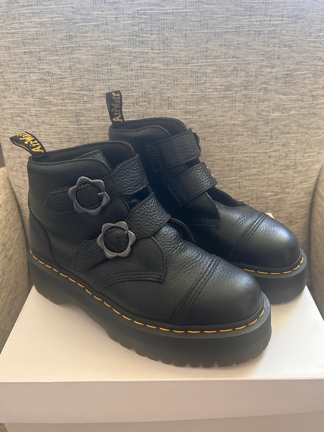Dr. Martens Devon Flower Buckle Platform Boots