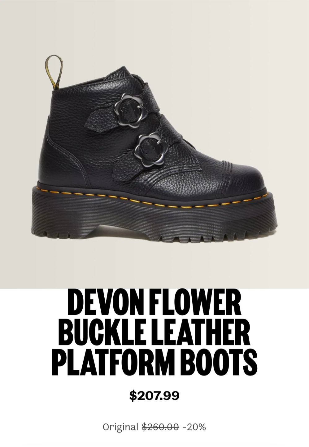 Dr. Martens Devon Flower Buckle Platform Boots - photo 2