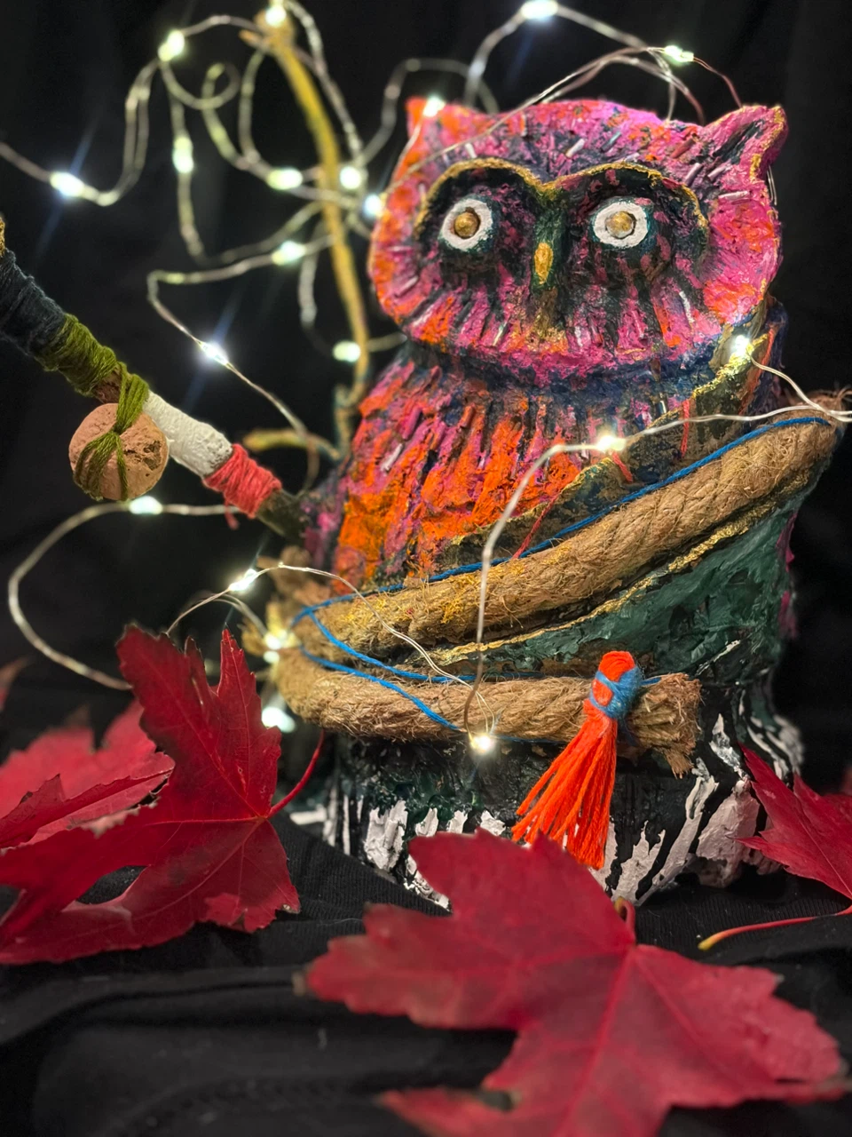 Handmade Colorful Owl Decor