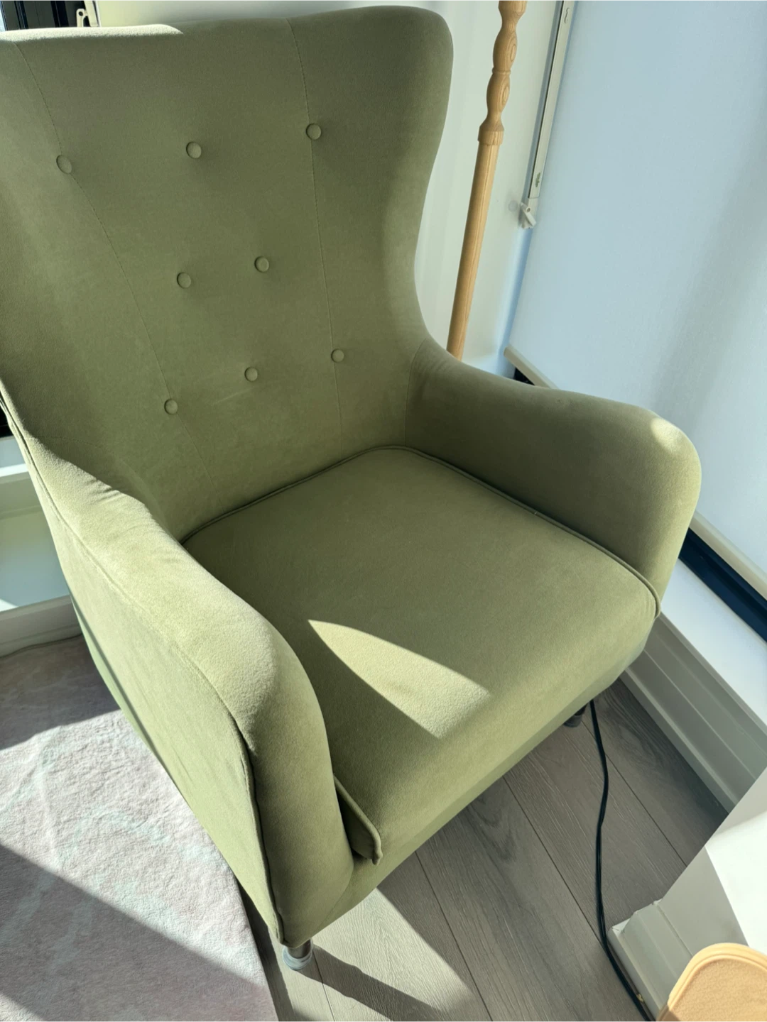 Olive Green Velvet Arm Chair