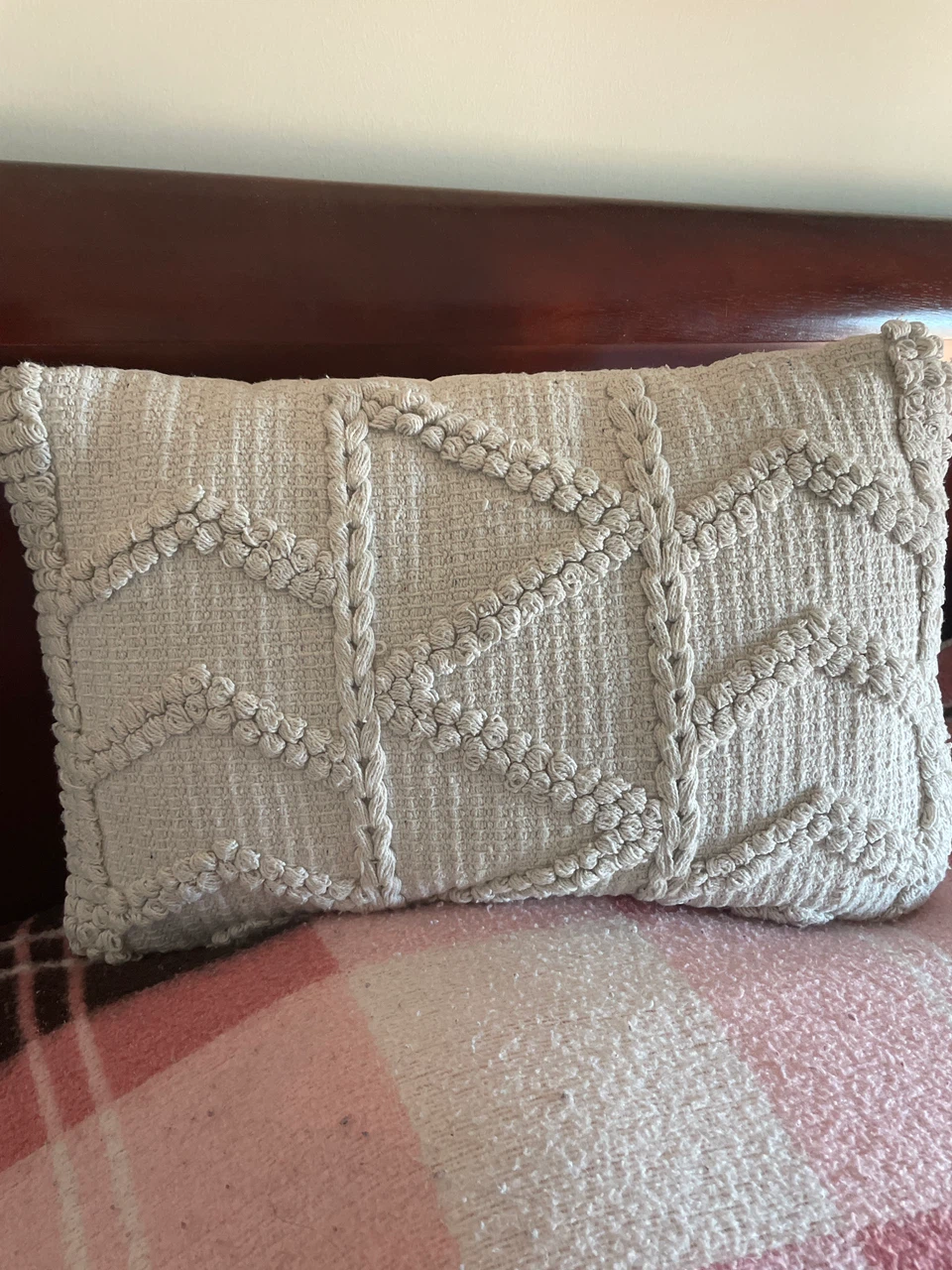 Bouclair Textured Throw Pillow Off-White