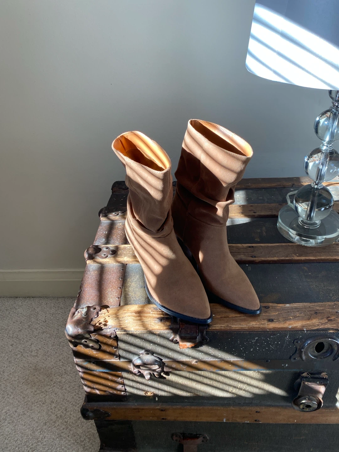 Made in France Tan Slouch Boots Size 37 EU / 6.5 US