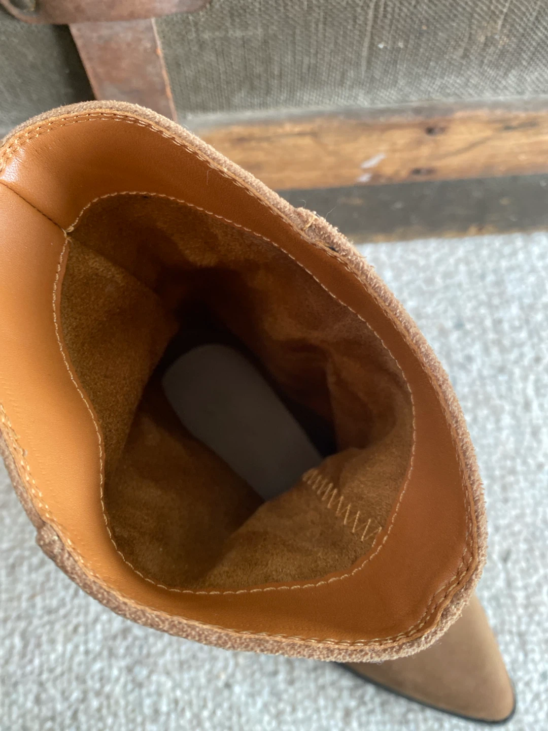 Made in France Tan Slouch Boots Size 37 EU / 6.5 US - photo 4