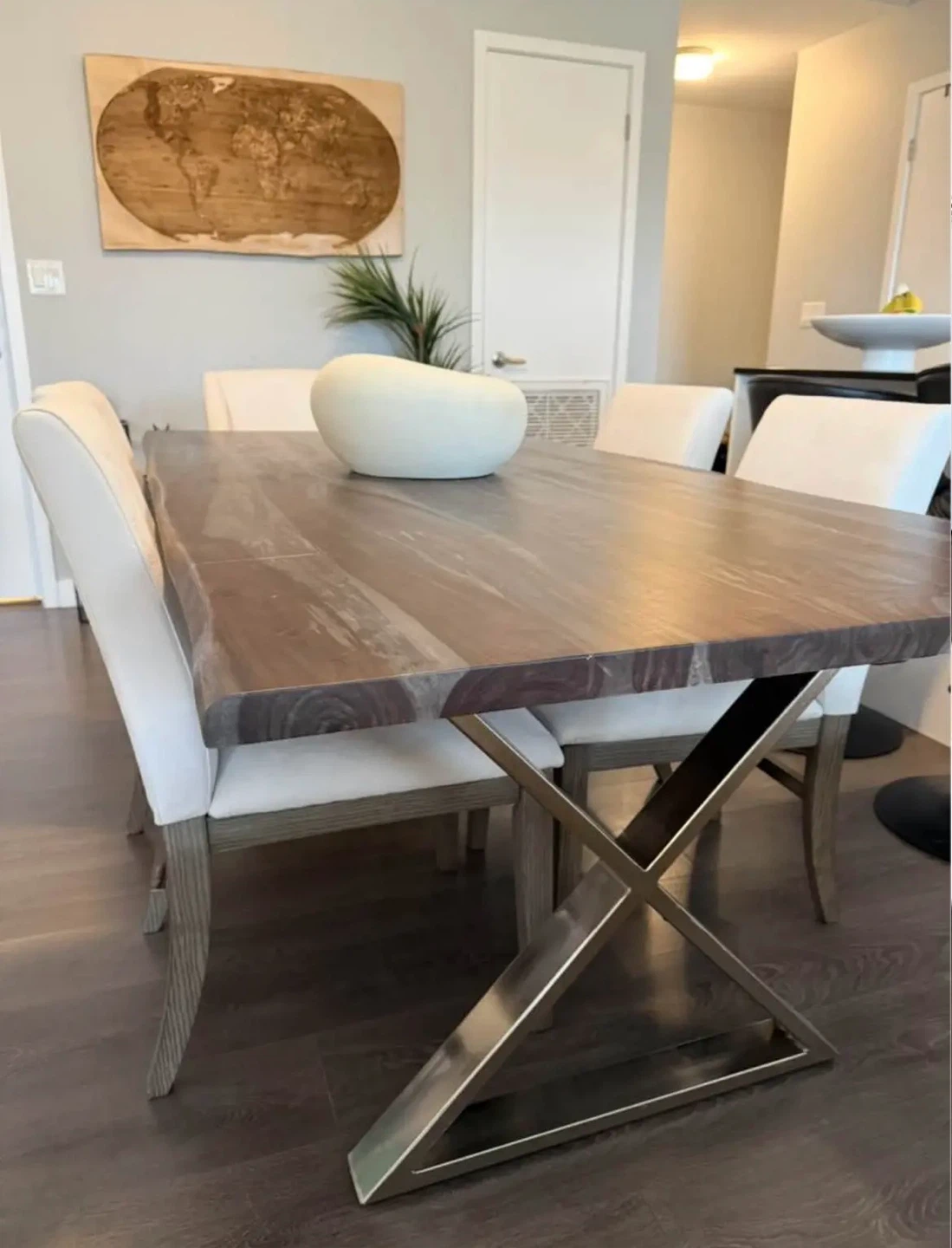 Live Edge Dining Table with Metal X-Base - photo 2