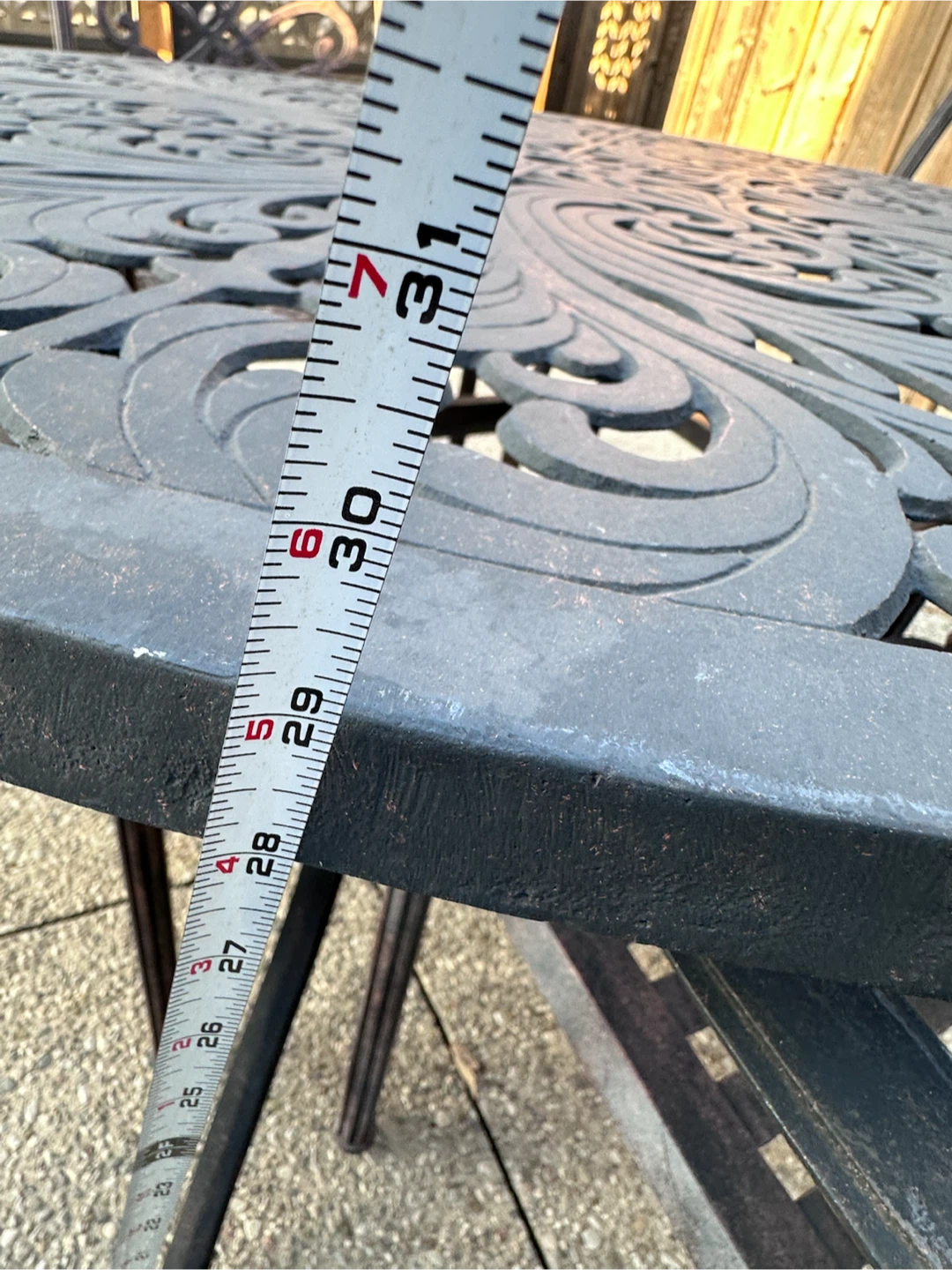 Cast Iron  Patio Table and 4 Chairs - photo 5