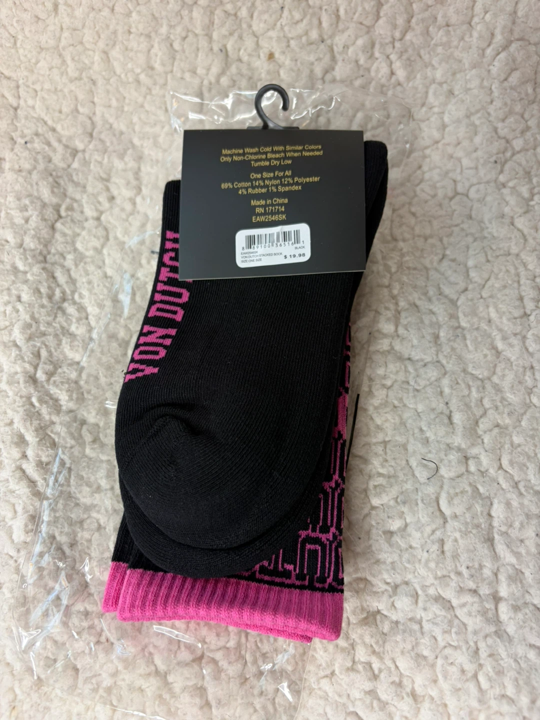 Von Dutch Stacked Socks Black and Pink - photo 2