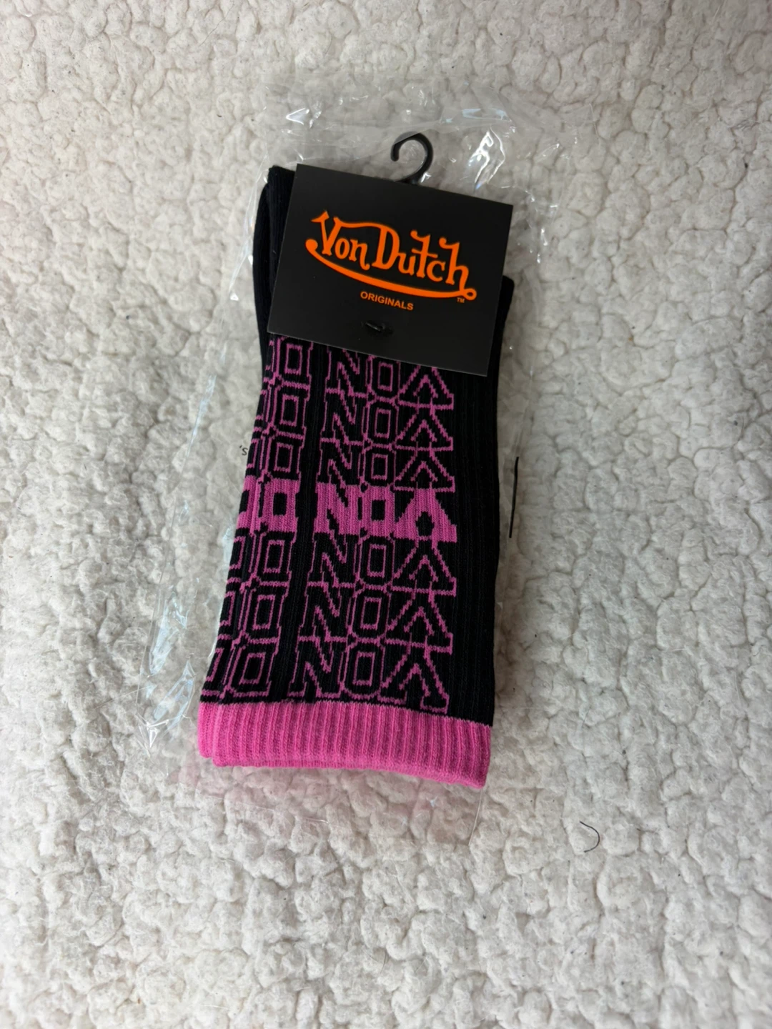 Von Dutch Stacked Socks Black and Pink