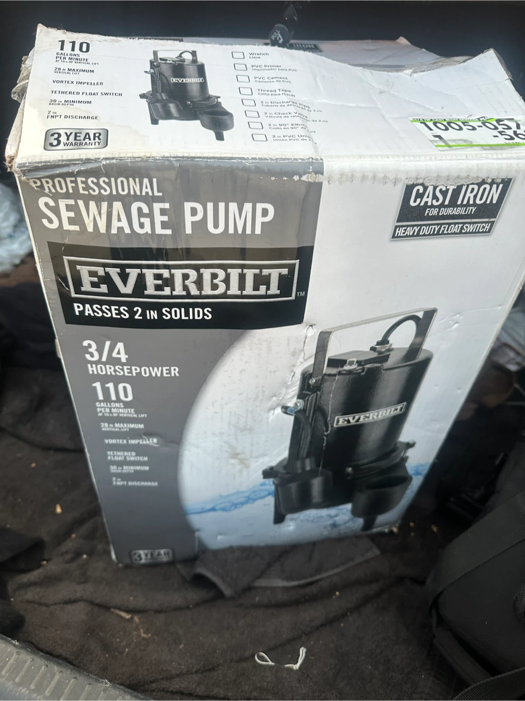 Everbilt 3/4 HP Professional Sewage Pump