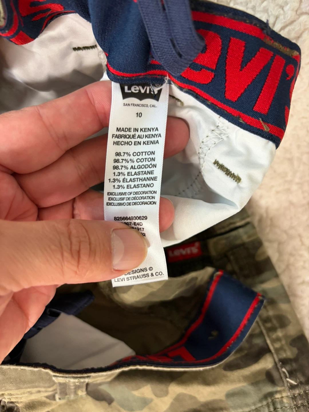 Levi's Boys Camo Cargo Shorts Size 10 - photo 3
