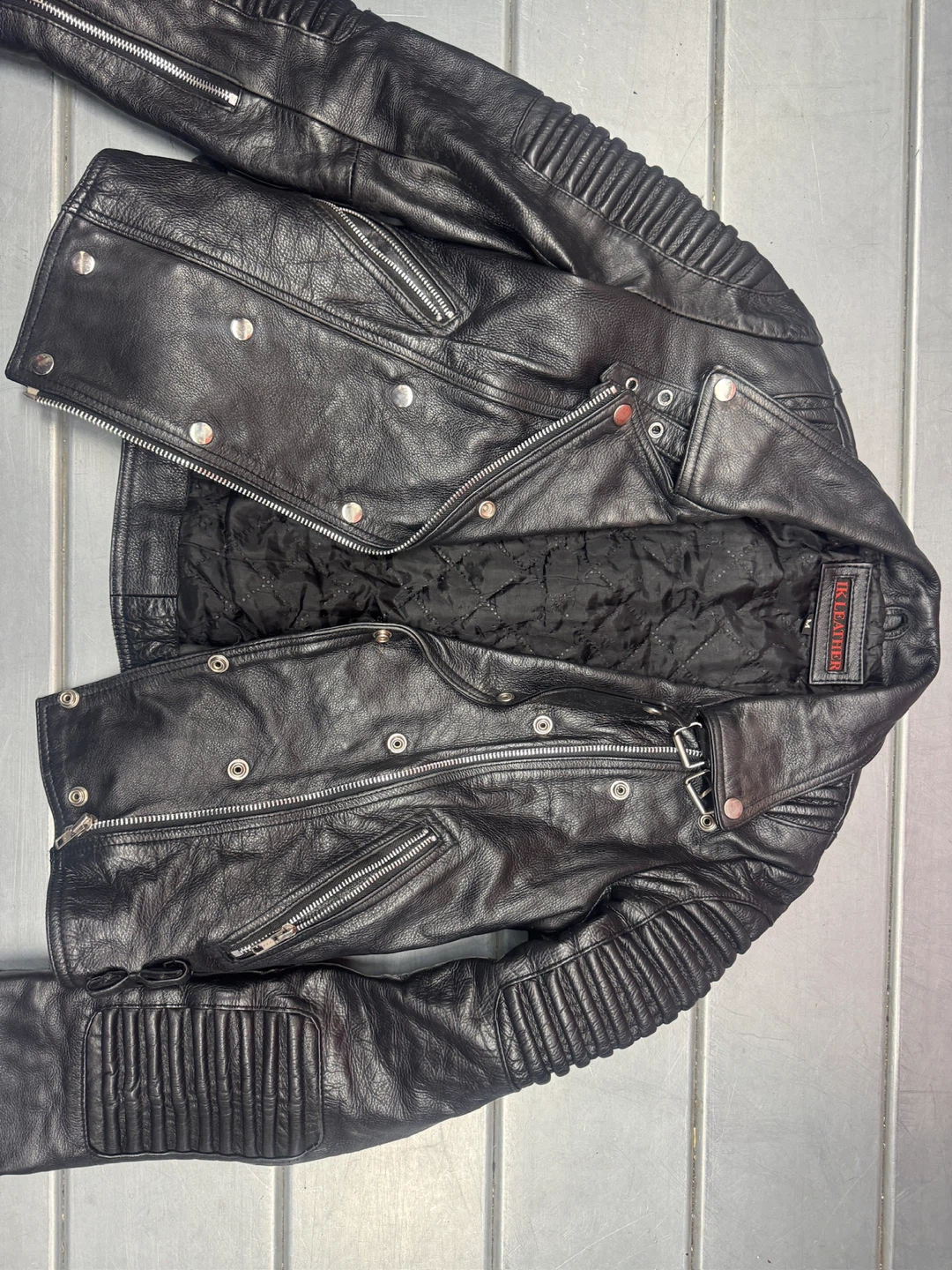 IK Leather Motorcycle Jacket Black - photo 3
