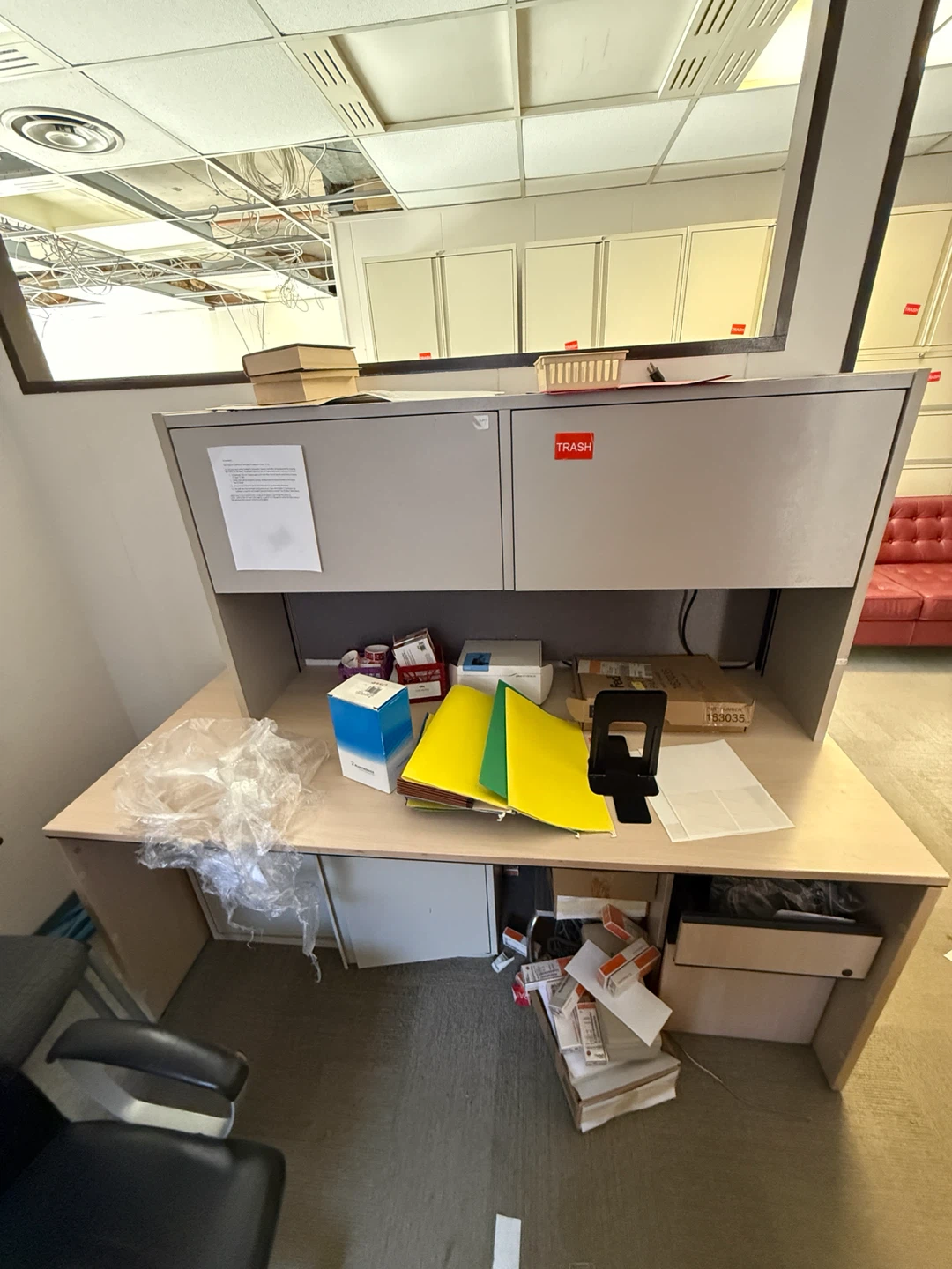 Office Desk with Overhead Storage - photo 4
